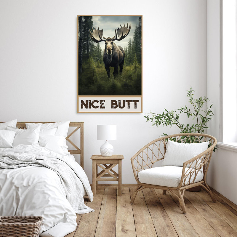 " Moose Nice Butt ", 14" H x 11" W x 1.25" D