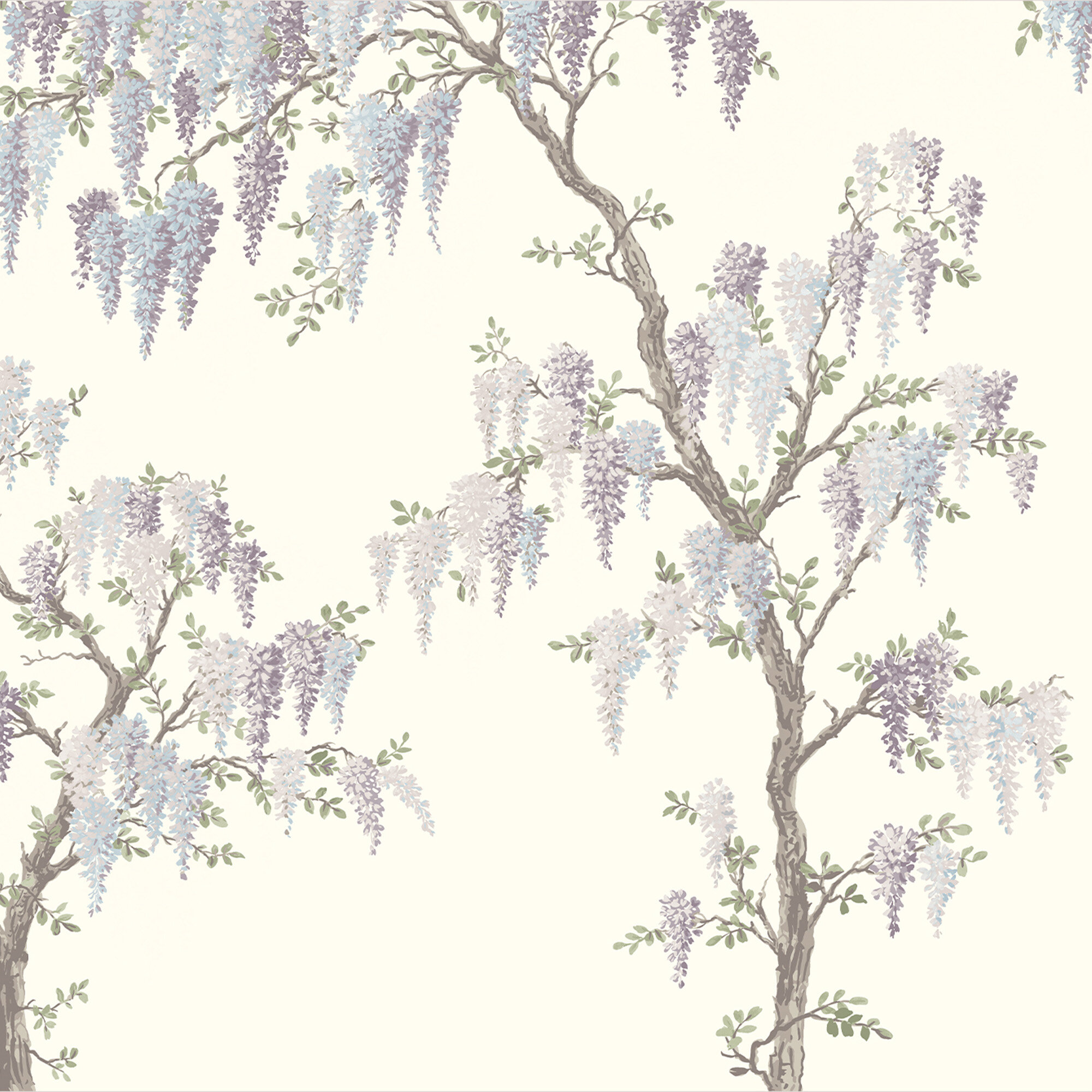 Shop Wisteria Wallpaper in Blue, Cream, and Taupe from the Watercolor  Florals Collection | Burke Decor