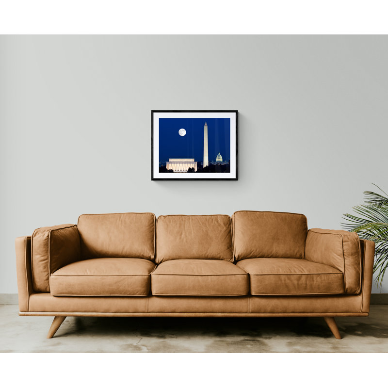 Moonrise Over DC Print by Steven Heap, Black Framed Paper, 24" H x 30" W