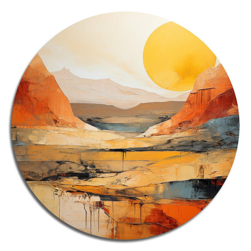 Marivell - Paysages d'art rond en métal, H 16 po x l 16 po