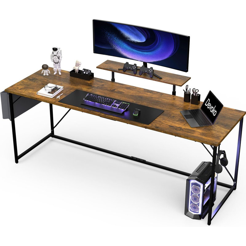 Mytsyk 160Cm W Rectangle Computer Desk, Brown