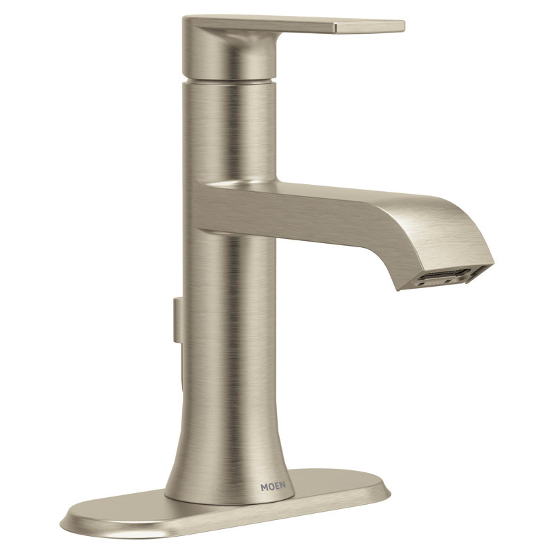 Brushed nickel one-handle high arc bathroom faucet, Brushed Nickel