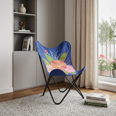  Fauteuil papillon bleu tropical