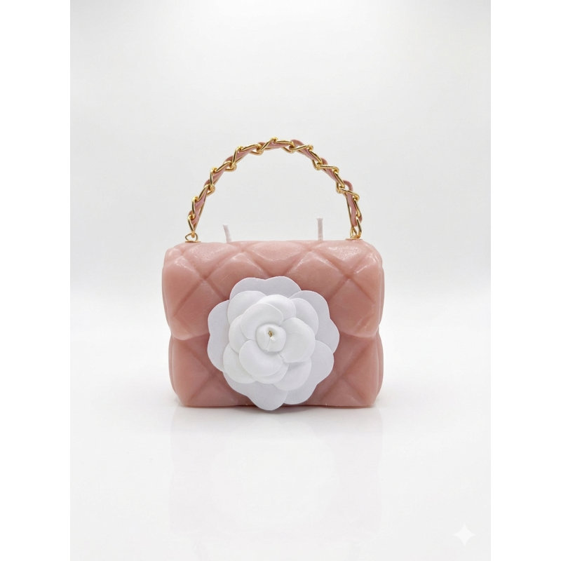 Petite bougie sculptée Camelia Pinky