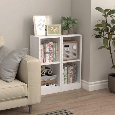 Étagère de rangement métallique à 2 niveaux, bibliothèque ouverte autoportante avec trousse anti-basculement, tablette de rangement compacte pour salon, chambre, bureau à domicile et salle d'étude