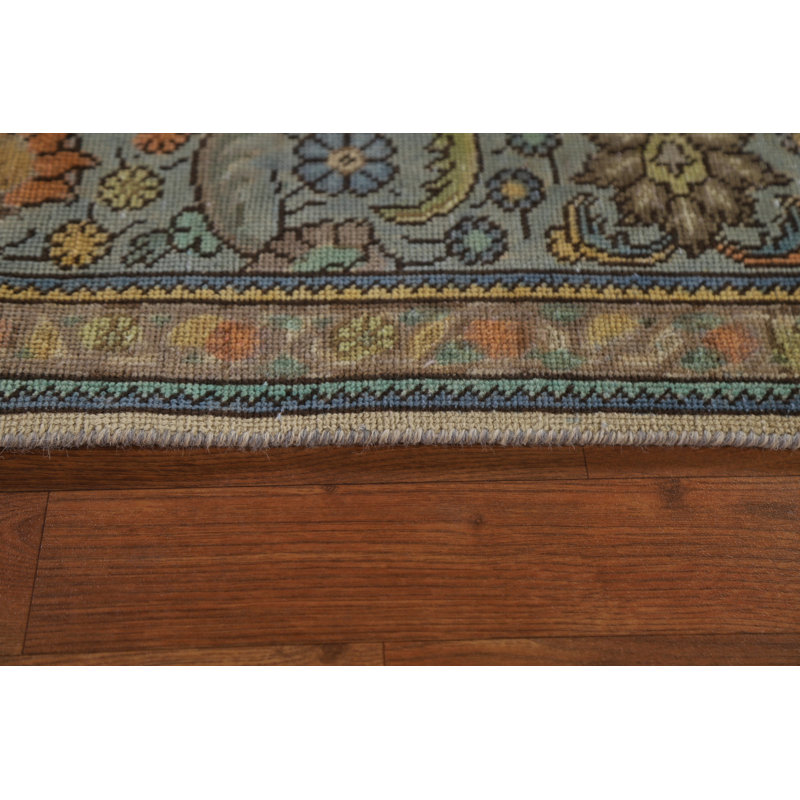 One-of-a-Kind 7'6" X 10'9" 1960s Wool Area Rug in Grey