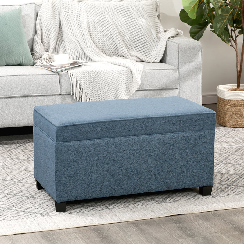 Banc de rangement avec repose-pieds 32 po, Marine