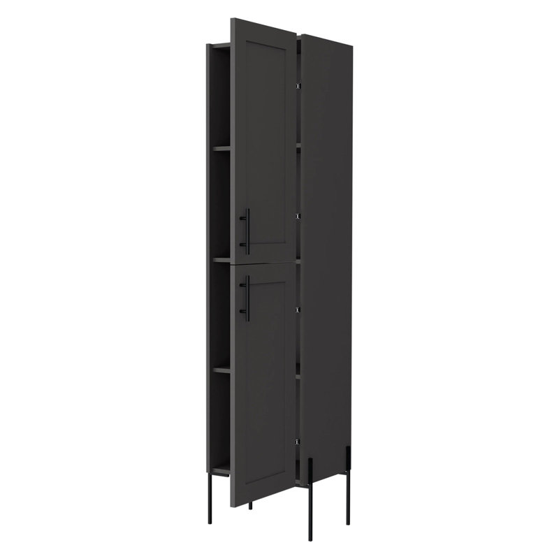 Armoire de salle de bain matte avec 4 tablettes - Élevez votre décor