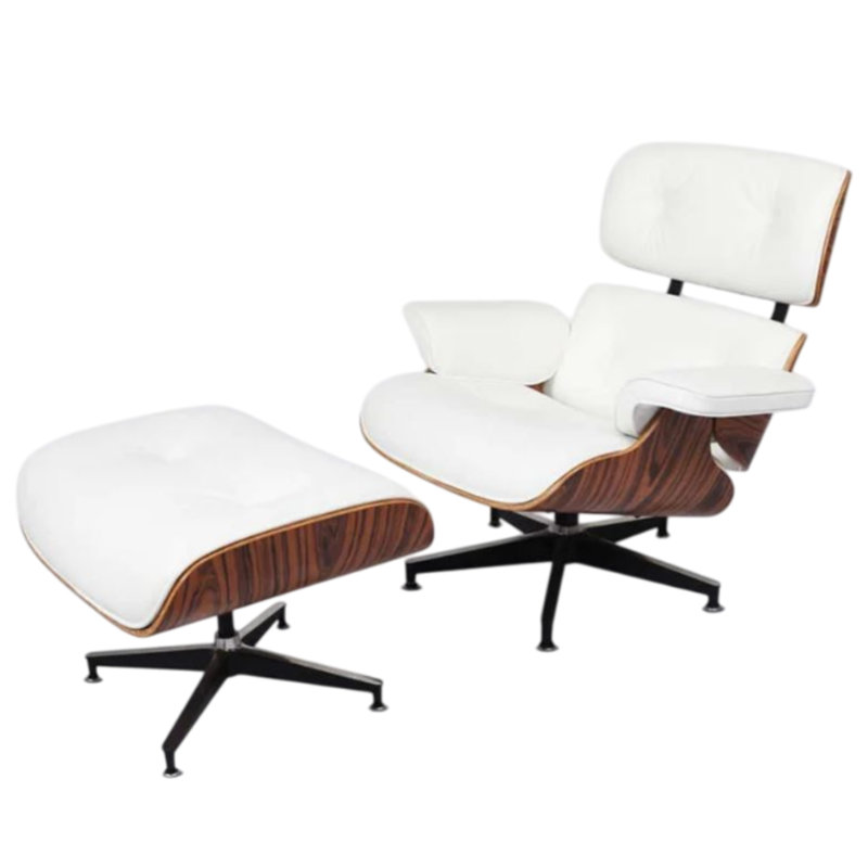 Méridienne en cuir véritable Kenya, Blanc