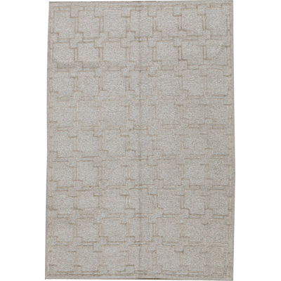 Hand-Knotted High-Quality Ivory Area Rug