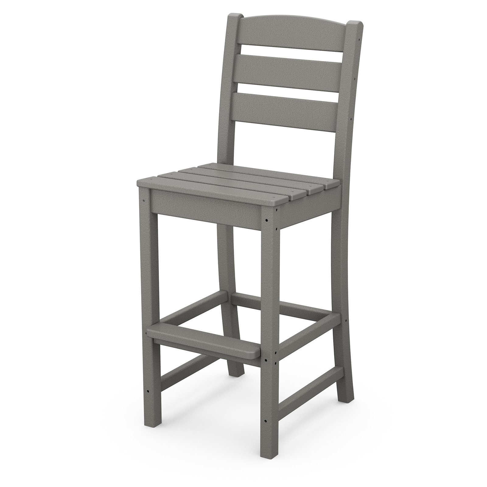 POLYWOOD® Lakeside Armless Patio Bar Stool, Gray