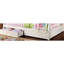 Lit superposé simple au-dessus d'un lit double au fini transitionnel blanc, deux grands tiroirs de rangement inférieurs, placage en bois massif attaché, 10 pièces Lattes pour le soutien et l'esthétique, rangement des tiroirs, matériau, A