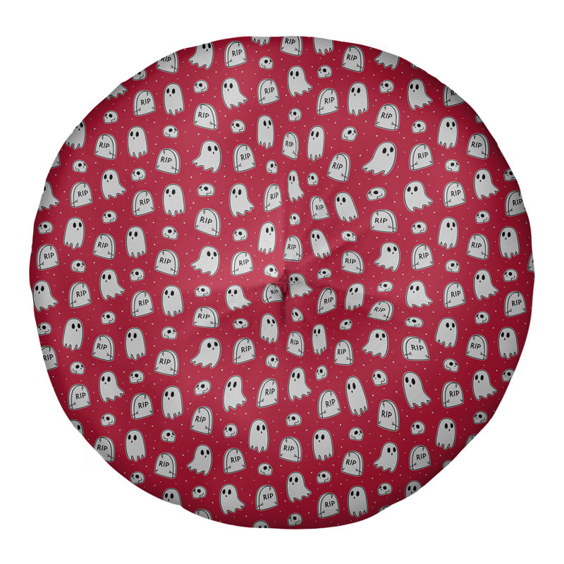 Coussin de sol rond Katelyn Elizabeth, 30 po x 30 po, Rouge