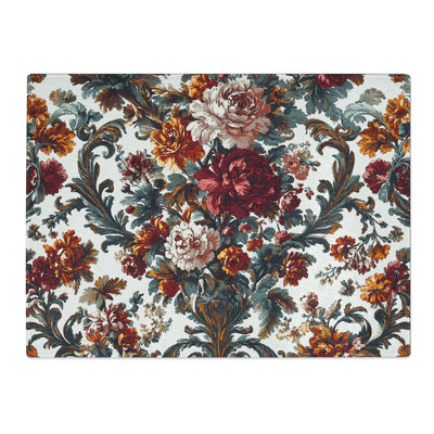 Victorian Pattern Floral Vol.6  Glass Chopping Board