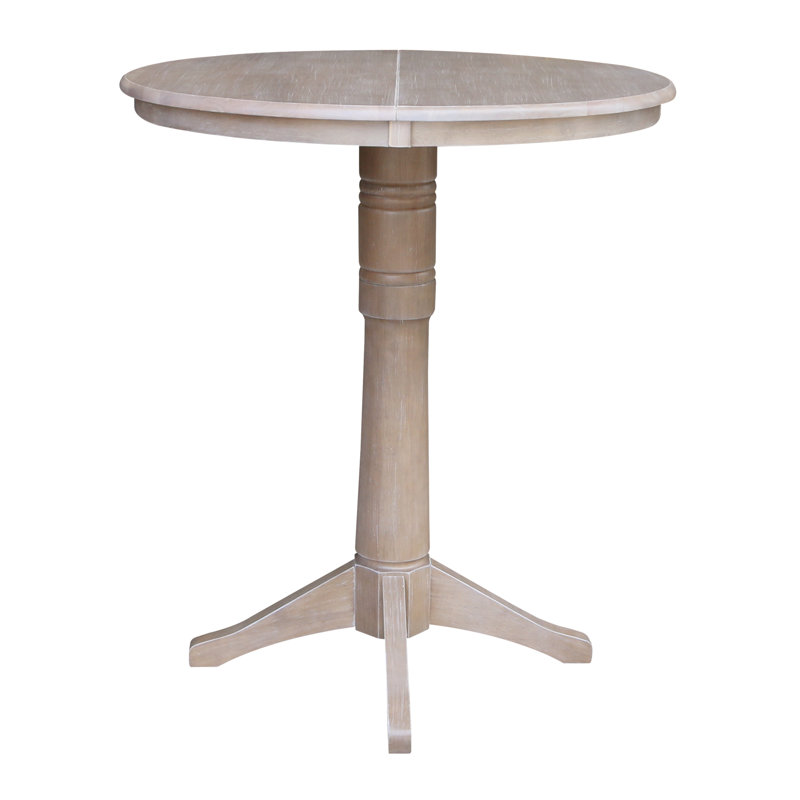 Ileia Extendable Solid Wood Dining Table, Washed Gray Taupe