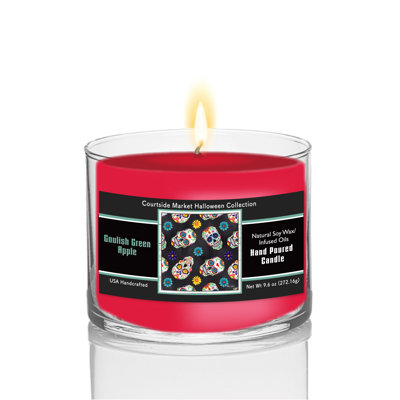 Bougie en cire de soya de 272 g (9,6 oz) à motif de crâne mexicain, en pot en verre