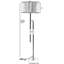 Lampe sur pied scandinave, structure en métal anthracite, hauteur 65,0 po | Revêtement chromé, capuchon en tissu, douille E27 (40 W maximum) | Peinture électrostatique durable séchée au four, design élégant et moderne pour l'éclairage de la maison et du bureau-2042391675-2042391676