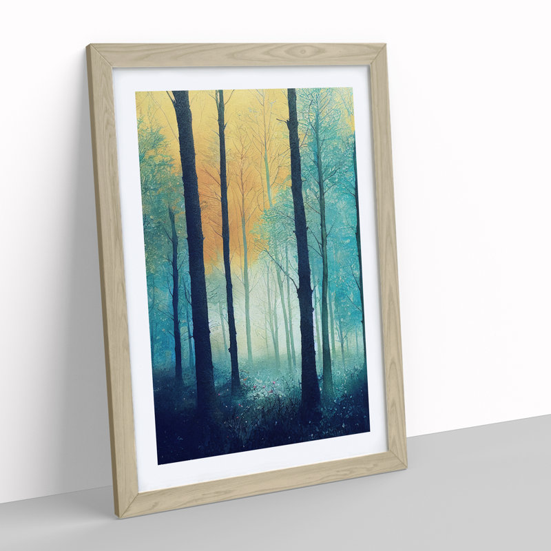 Forest No.3 - Single Picture Frame Painting, 64cm H x 46cm W x 2cm D, Oak