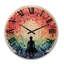 Horloge murale en bois massif Oakcrest-1338087243