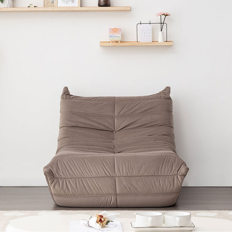 Cozy Modern Lounge Chair, Brown Microfiber / Microsuede