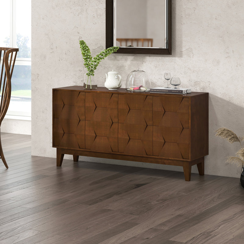 Sara 60" Wide Sideboard - Solid Wood Legs & Modern Design