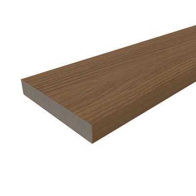 Cortes Plus 0.88 in. x 5.43 in. x 8 ft. Rustic and Wood Grain Peruvian Teak Composite Decking Board