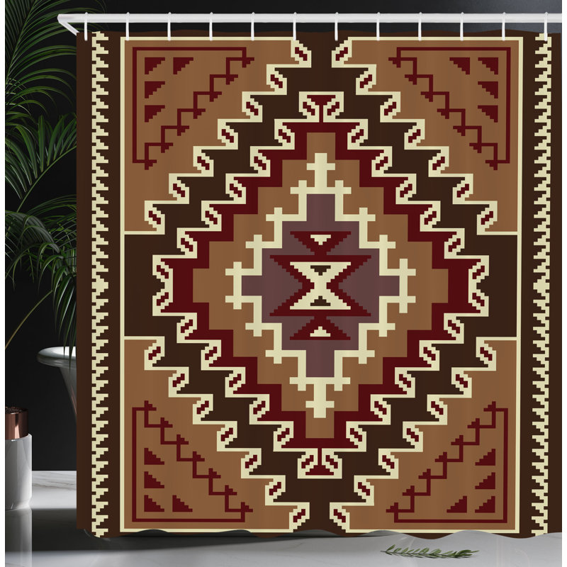 Dakota Fields Exotic Orient Shower Curtain Pixel Design Print, 75" H x 69" W
