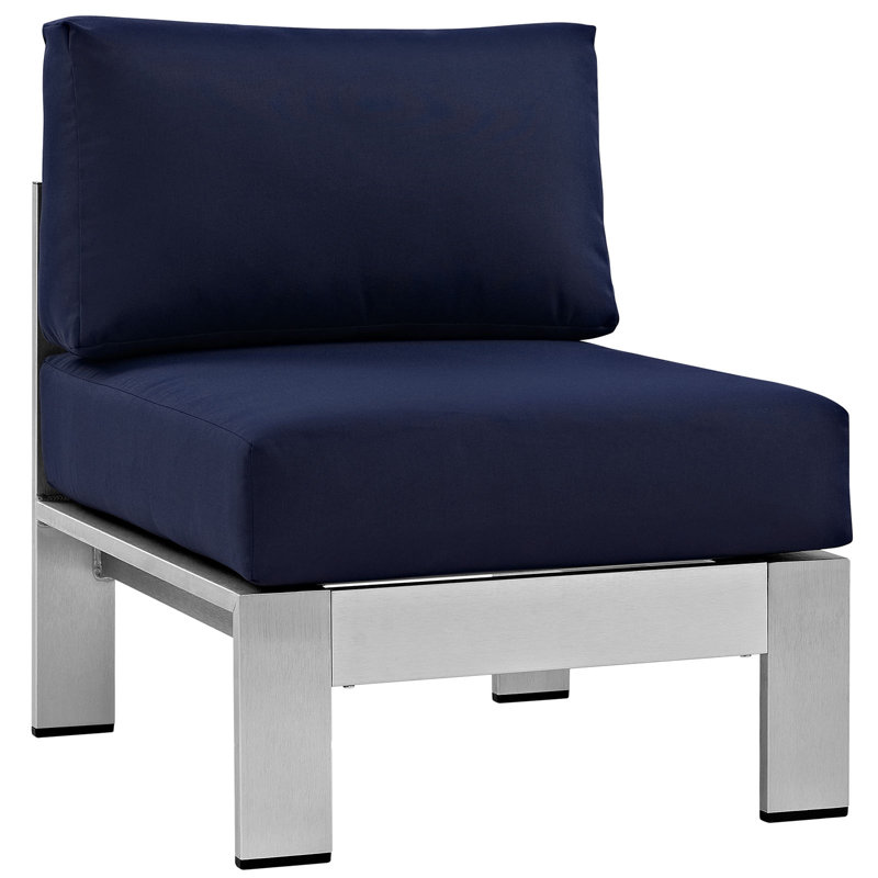 Chaise de patio avec coussins Shore, Marine