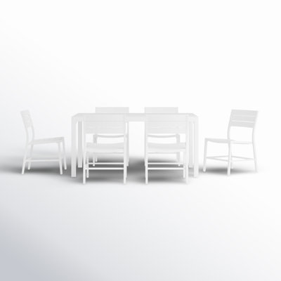 Armando 6 - Person Rectangular Aluminum Outdoor Dining Set
