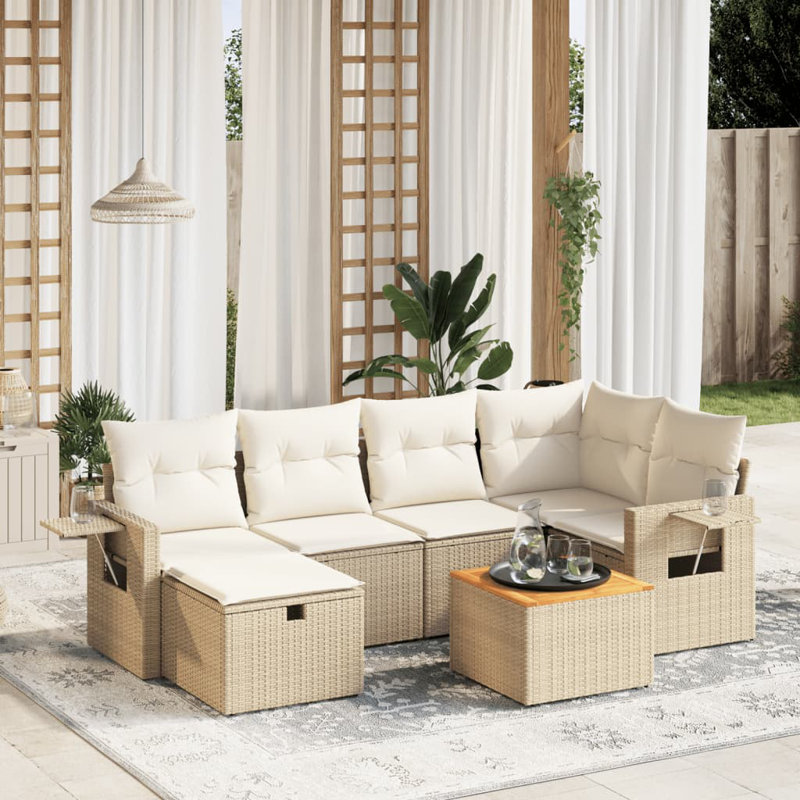 Ensemble de canapé de jardin en rotin PE 7 pièces Vidaxl