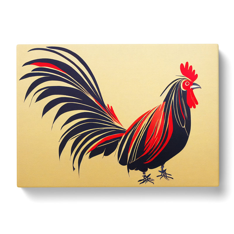 Pleasing Rooster Abstract - Wrapped Canvas, 40cm H x 60cm W x 3cm D