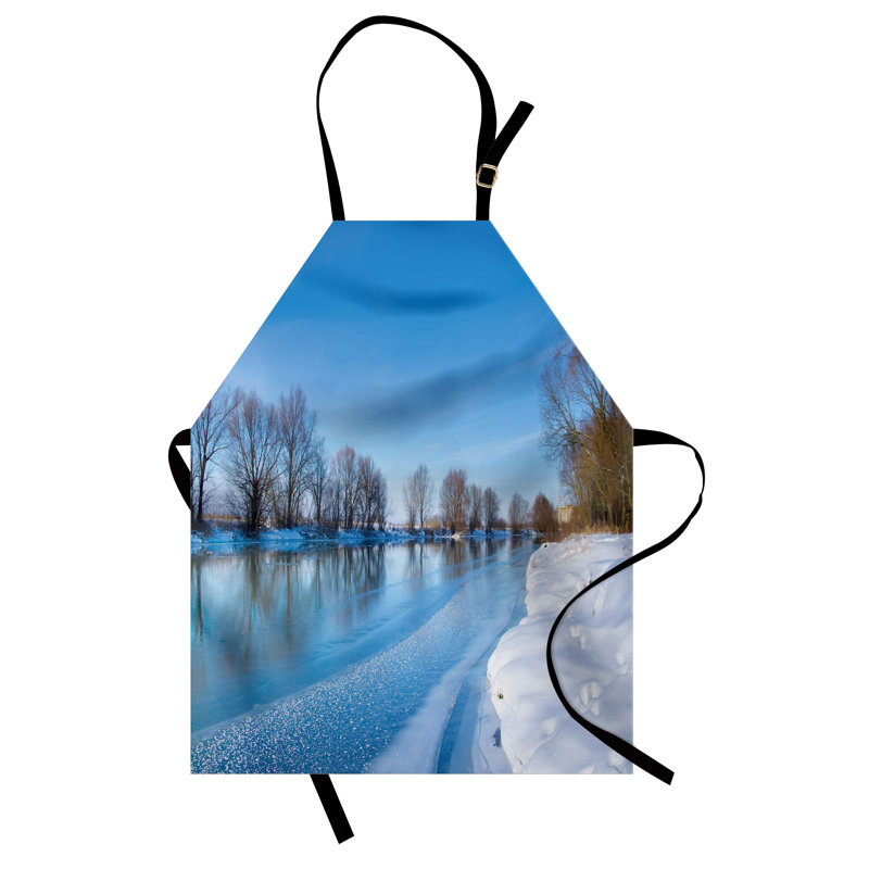 Tablier d'hiver de préparation et saveur unisexe, ciel givré, taille adulte, bleu blanc brun