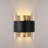 Elegant Wall Lamp, Gold & Black Metal Body, 9.4 x 9.8 x 5.9 inches | Base Plate: 7.1 x 5.5 x 0.4 inches | E14 Socket, Max 40W (Bulb Not Included) | Stylish Lighting Solution for Home & Office Decor, IP20 Rated