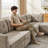 Chenille Upholstered Sectional Sofa Couch With Ottoman-120142498