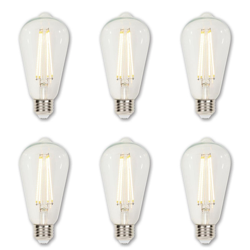 Westinghouse Lighting 6.5-Watt (60-Watt Equivalent) Clear ST20 Dimmable Filament LED Light Bulb, Medium Base (6 Pk).