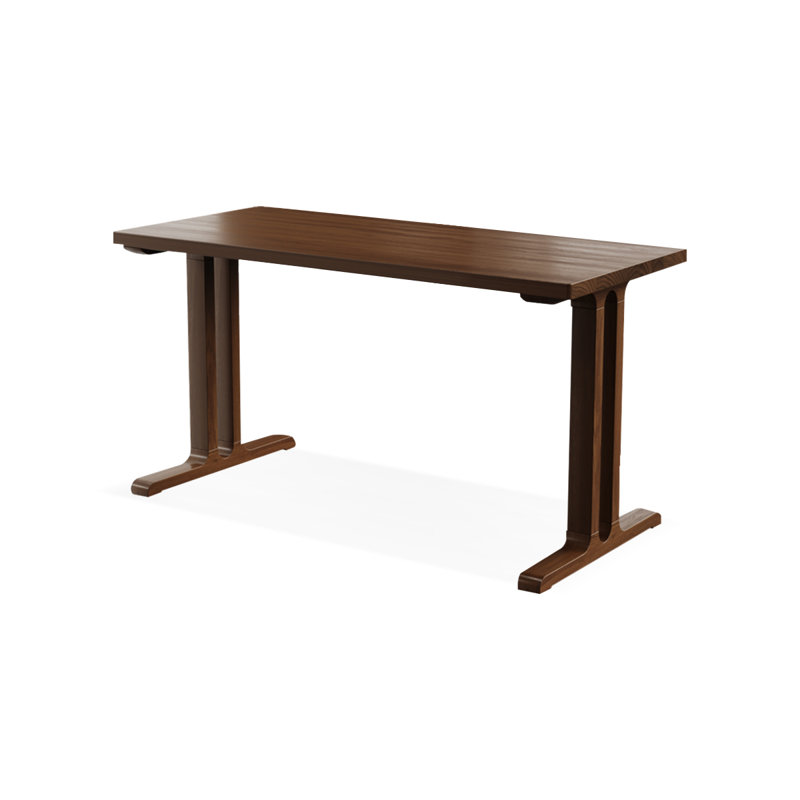 Dark walnut Rectangular Solid Wood desk, 29.53" H x 62.99" W x 31.5" D