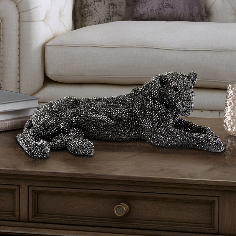 Thacher Animals Statue, Gloss Black, 22cm H x 64cm W x 32cm D