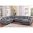 128"W Chenille Fabric Corner Sectional Sofa With Right-Facing Chaise, Cupholders, And Charging Ports-1874449054