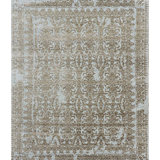 Hand-Knotted High-Quality Silver and Gold Area Rug