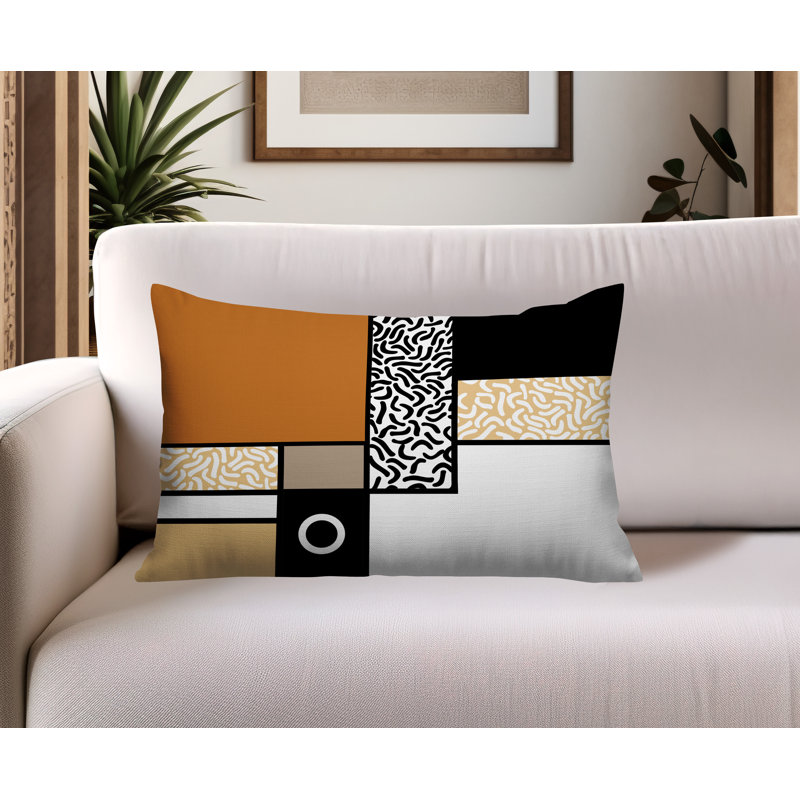 Coussin lombaire réversible intérieur / extérieur Plexa, Rectangle H 18 po x l 25 po, Orange