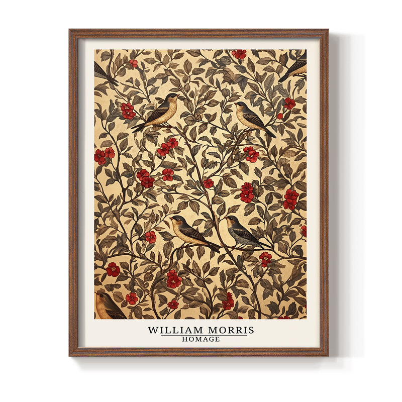 Imprimé encadré - Bois massif, 30" H x 24" W, Noyer