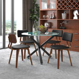 Anyiah 4 - Person Glass Top Three Leg Dining Set