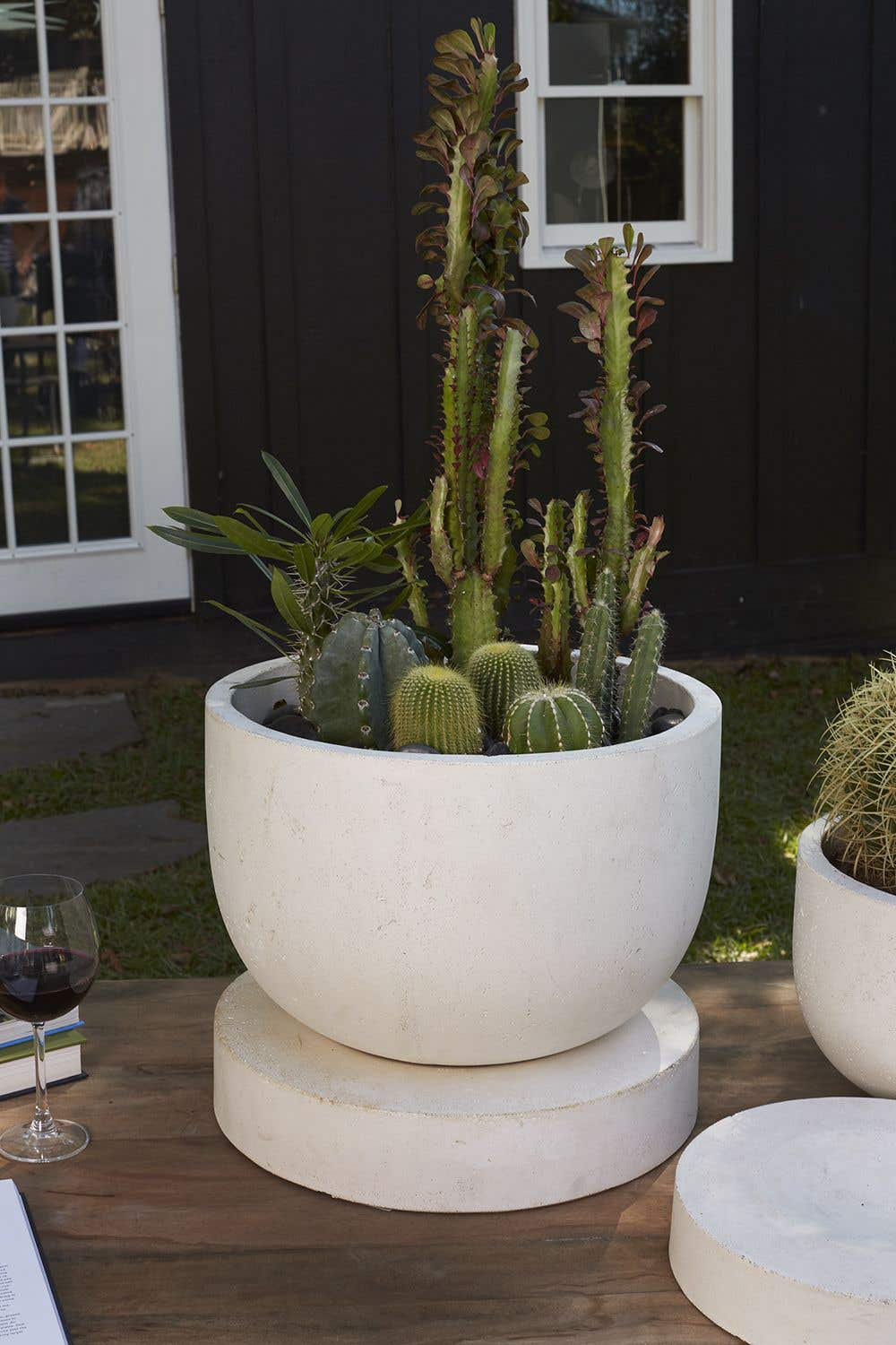 Icarus Ceramic Pot Planter, 14" H x 16.5" W x 16.5" D