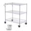 Chariot utilitaire à 3 niveaux avec tablettes réglables et roulettes silencieuses, capacité de 661 lb