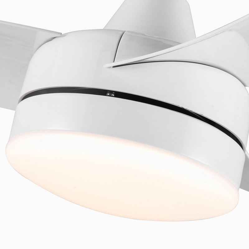 41.96 " Ceiling Fan with LED Lights with Light Kit, White, White