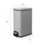 Poubelle rectangulaire étroite 1,6 gallons Moorefield Forte avec couvercle à fermeture douce, seau intérieur amovible et pédale, gris mat-117256352