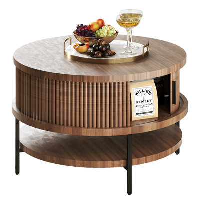 Lift Top Coffee Table with Storage – Rustic Wood Finish & Frame – Multifunctional Living Room Center Table by Ophelia & Co.