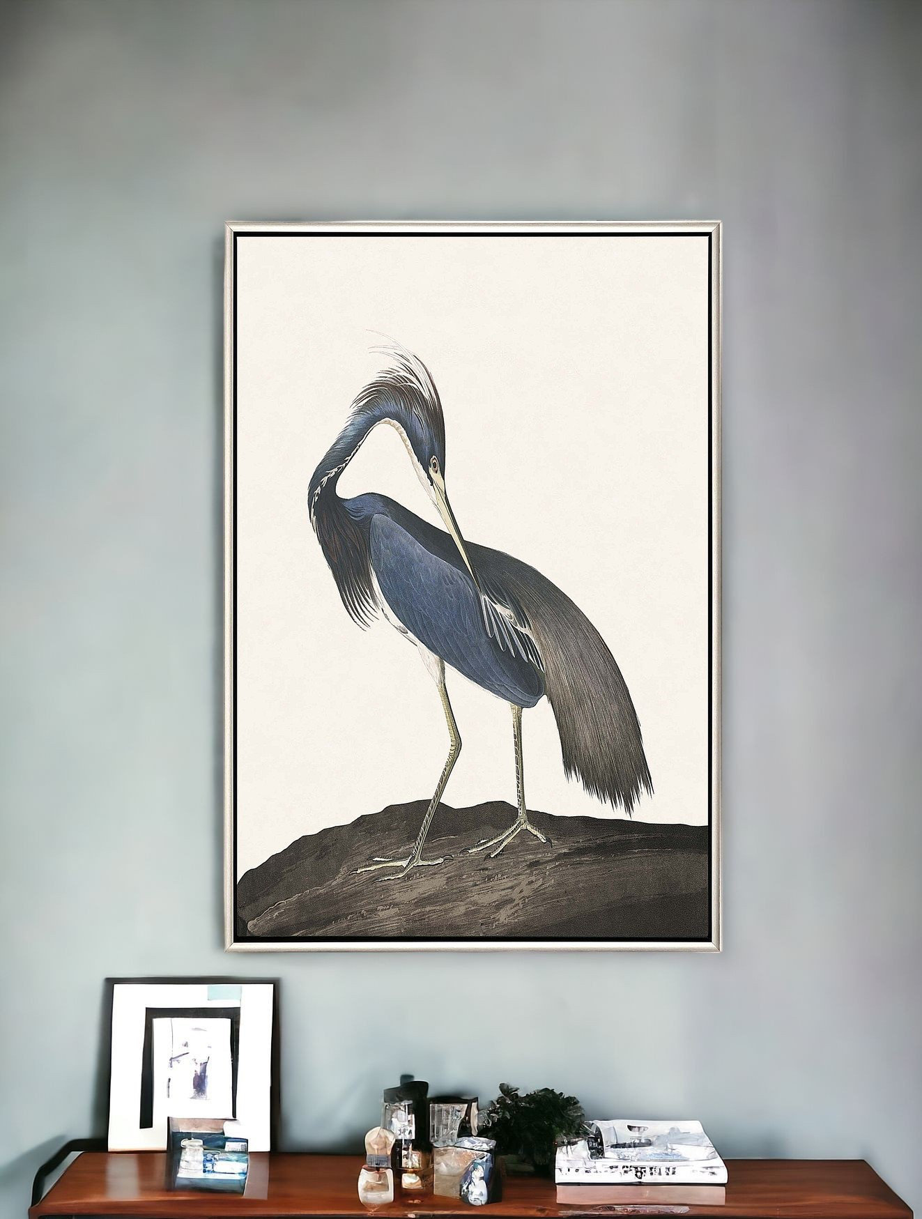 Heron In The Reeds Canvas Wall Art II