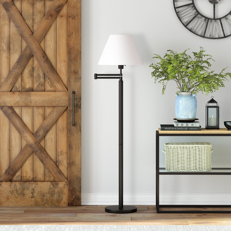 Lakwan 62'' Swing Arm Floor Lamp, Black