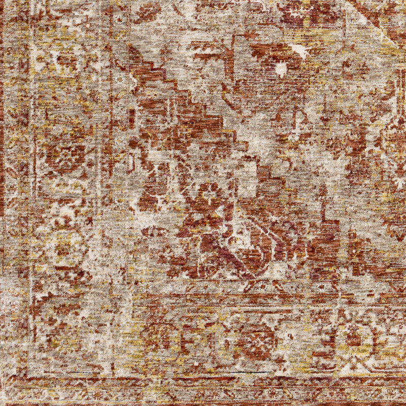 Tapis oriental safran / pêche Yatendra, Rond 7 pi 10 po